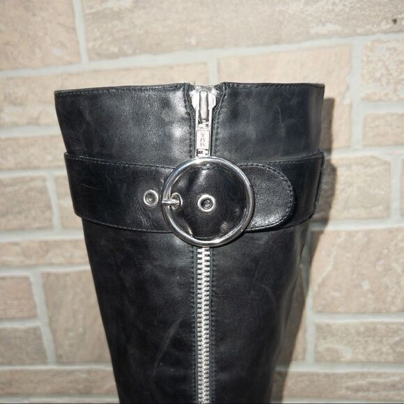 Ecco Black Moto Buckle Heeled Boots Size 36 - Picture 2 of 6